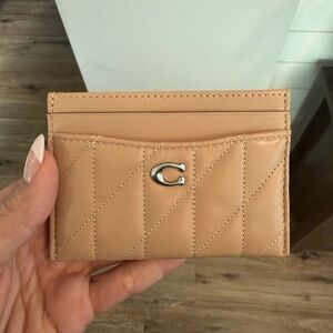 Coach Tan Quilted Card Holder